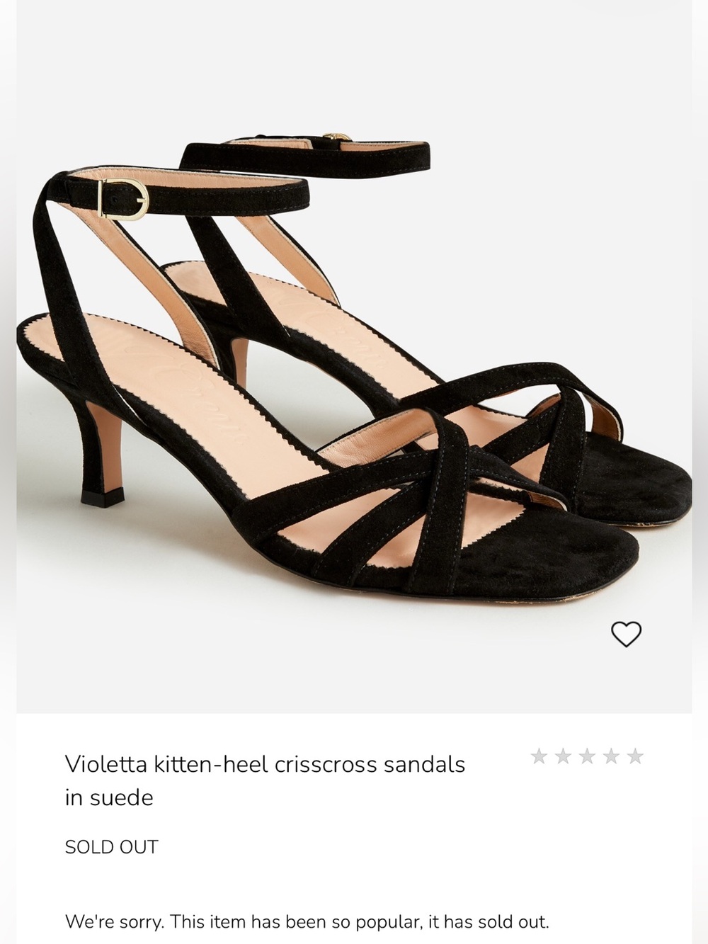 J Crew Violetta criss cross kitten heel in black suede - leather upper/lining